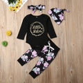 Infant Girls Black Floral Little Sister 4 Pc Outfit - EveryNest