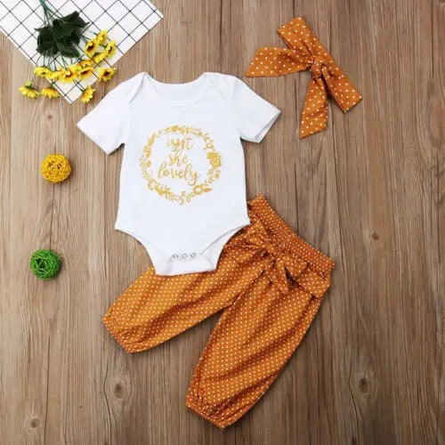 Girl's Mustard Isn't She Lovely 3 Piece Outfit - EveryNest