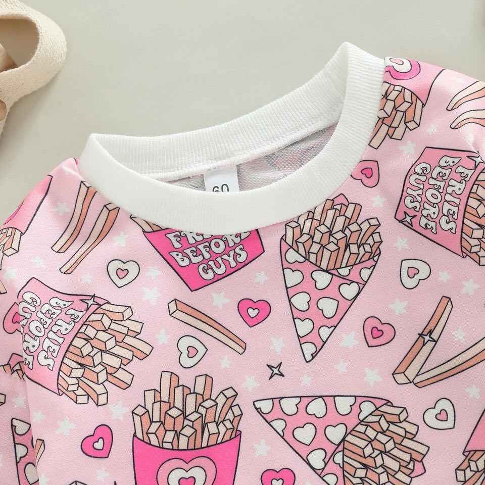 Girl's Valentine's Day Fries Before Guys Bodysuit
