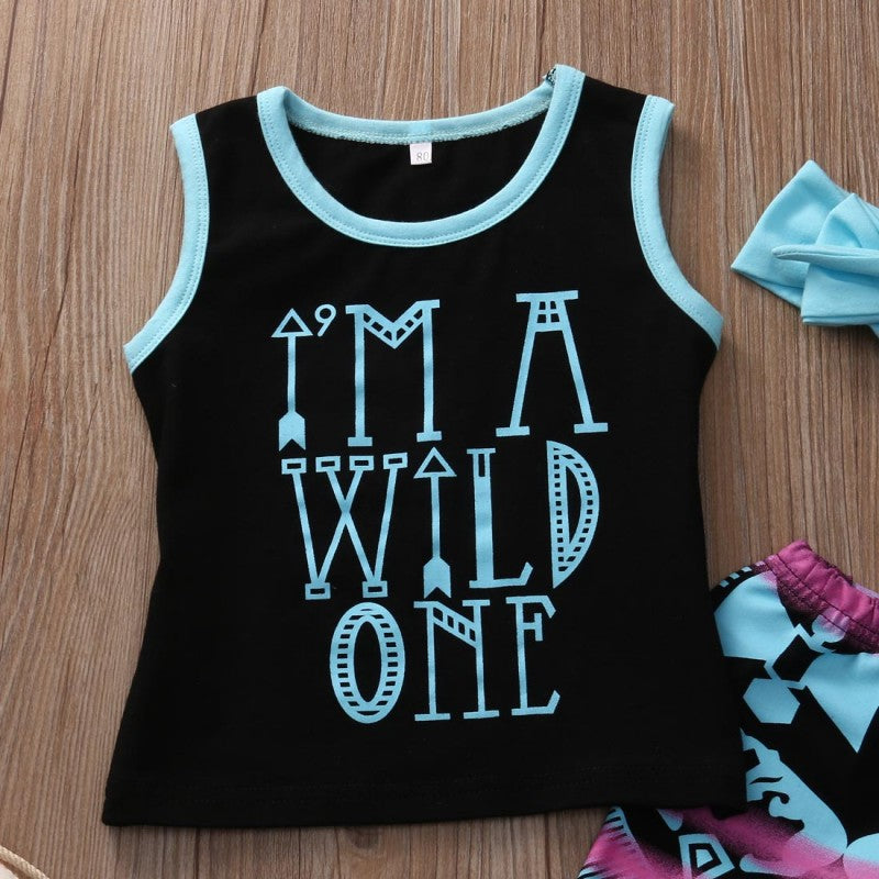 Girl's Im a Wild One Outfit - EveryNest