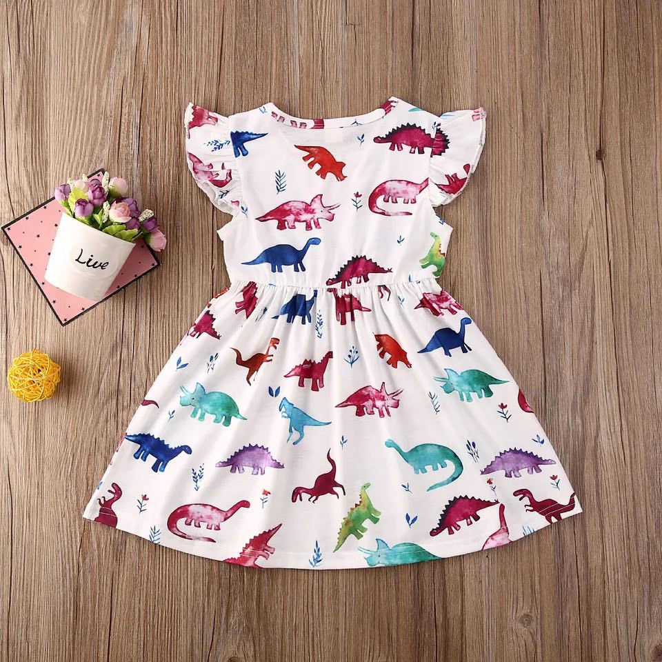 Girl's Dinosaur Print Dress - EveryNest