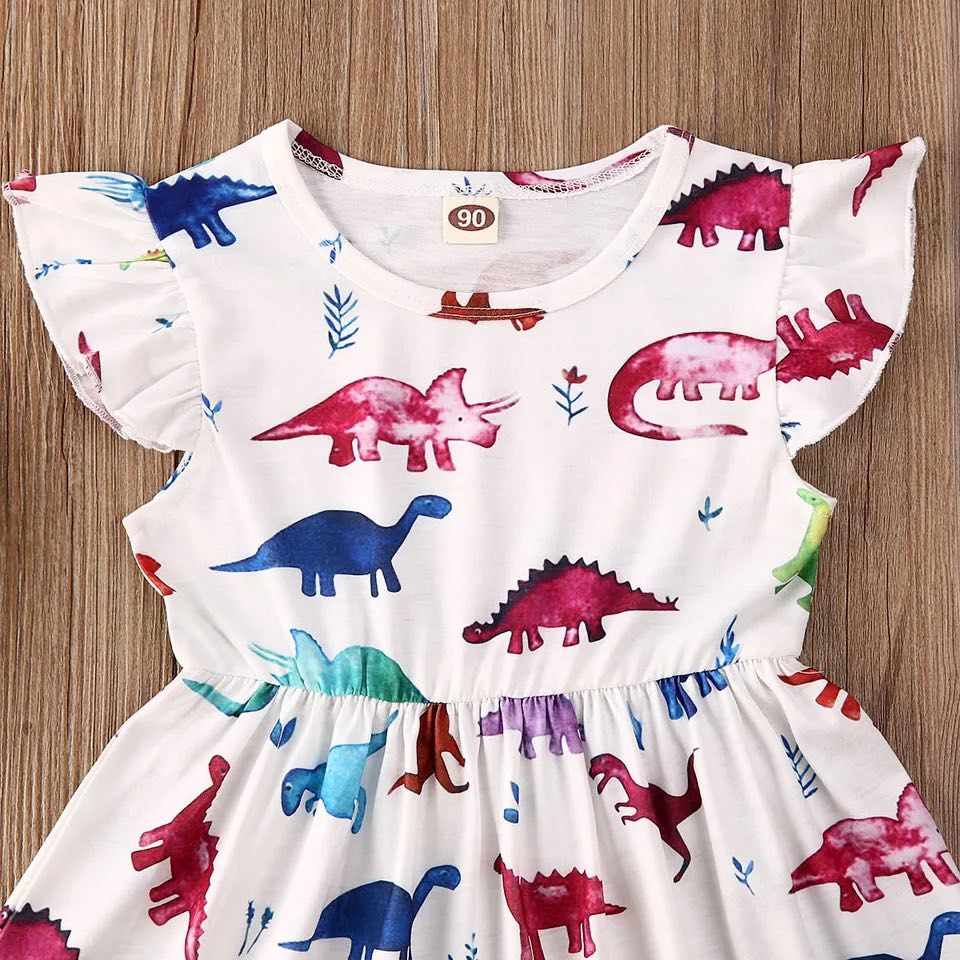 Girl's Dinosaur Print Dress - EveryNest