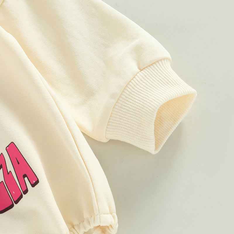 Girl's Love & Pizza Oversized Sweatshirt Bodysuit