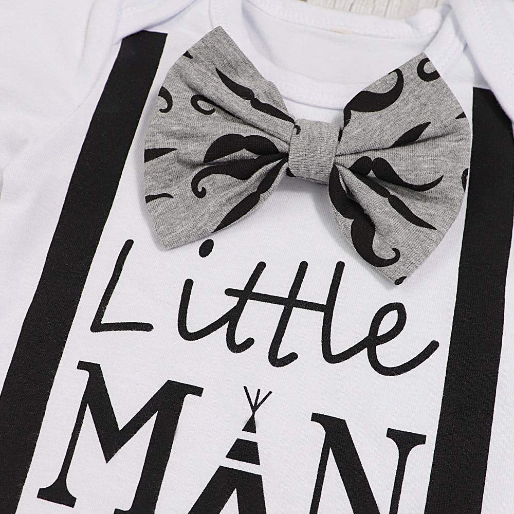 Boy's Mustache Print Little Man Outfit - EveryNest