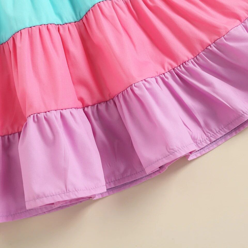 Girl's Pastel Rainbow Dress - EveryNest