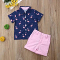 Boy's Flamingo Button Up Outfit - EveryNest