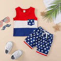 Boy's Fourth of July Patriotic Color Block Outfit