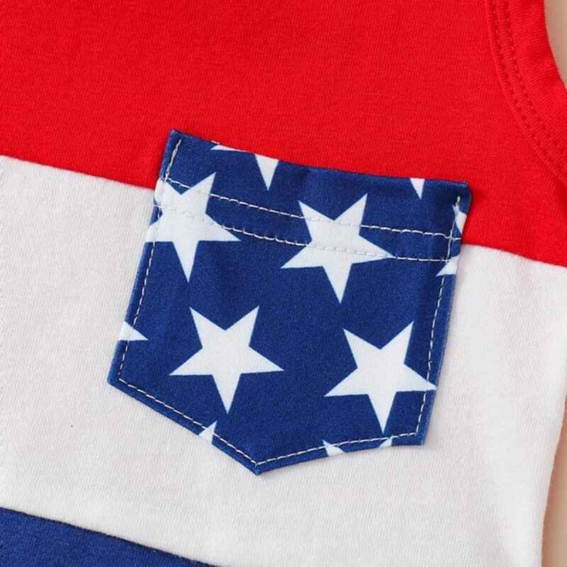 Boy's Fourth of July Patriotic Color Block Outfit