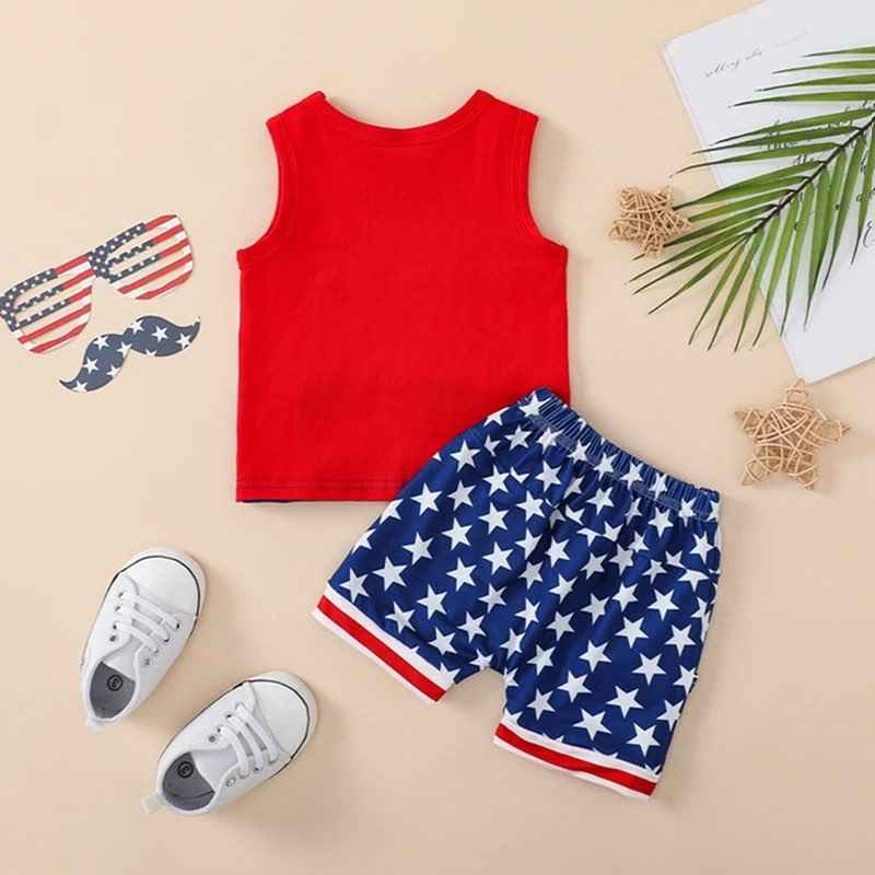 Boy's Fourth of July Patriotic Color Block Outfit
