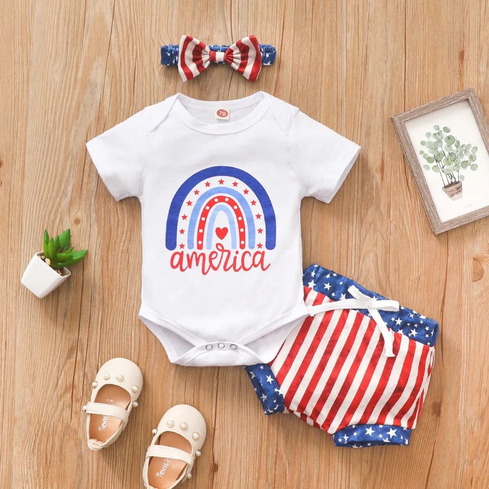 Girl's American Rainbow Outfit - EveryNest