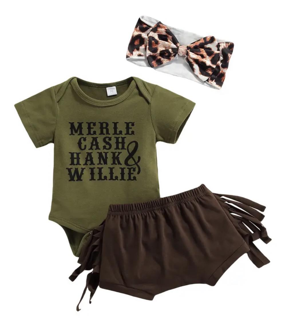 Girl's Merle Cash Hank & Willie Outfit - EveryNest