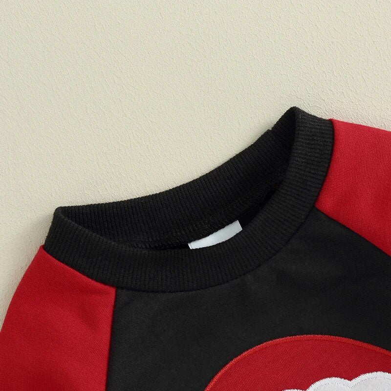 Boys' Black and Red Santa Claus Christmas Jogger Set