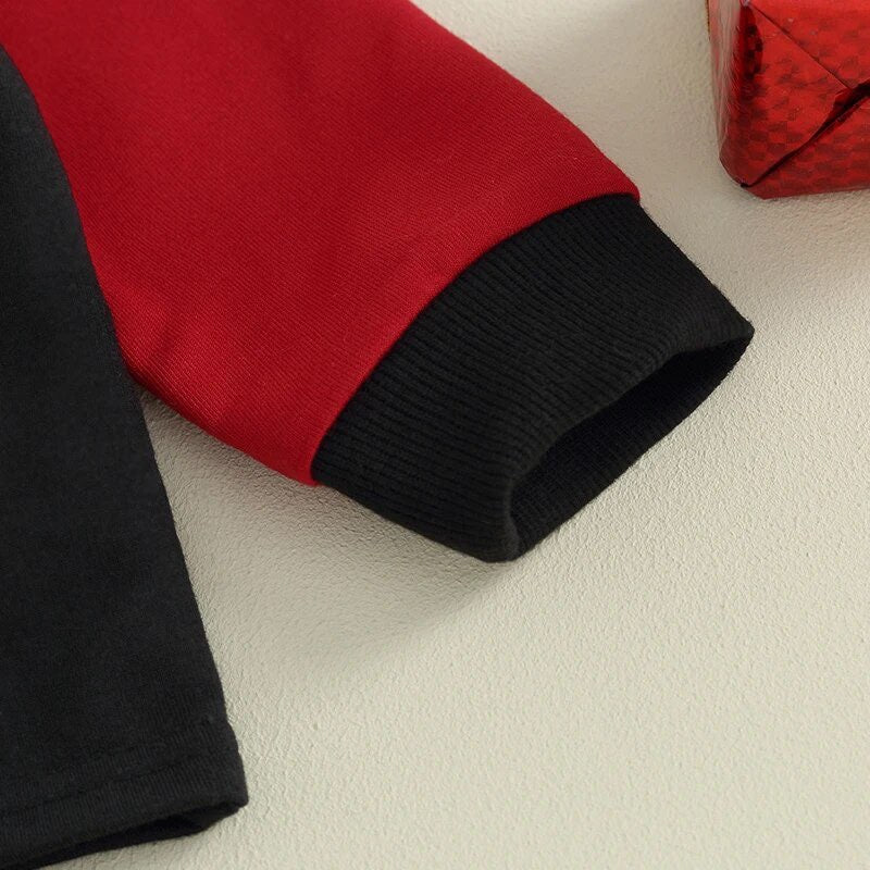 Boys' Black and Red Santa Claus Christmas Jogger Set