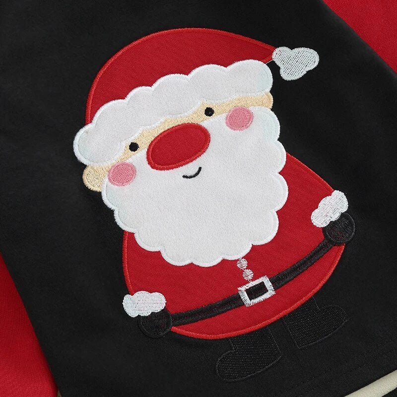Boys' Black and Red Santa Claus Christmas Jogger Set