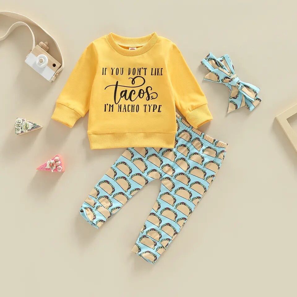 Girl's Nacho Type Pants Outfit - EveryNest