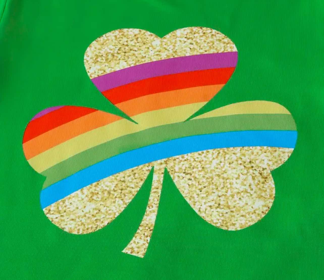 Girls’ Rainbow Shamrock St. Patrick’s Day Outfit