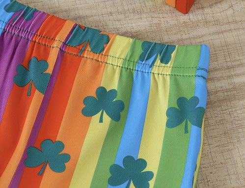 Girls’ Rainbow Shamrock St. Patrick’s Day Outfit