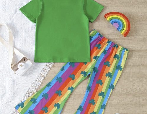 Girls’ Rainbow Shamrock St. Patrick’s Day Outfit