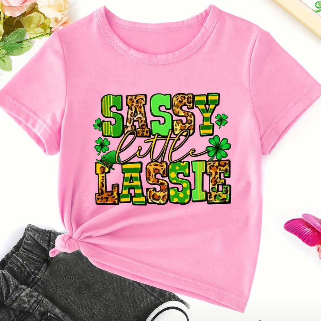 Girls’ “Sassy Little Lassie” St. Patrick’s Day Shirt