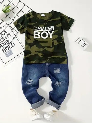 Boy's Camo Mama's Boy Outfit