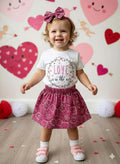 Handmade Toddler Girl Valentine Outfits – Pink Bandana Skirt Collection