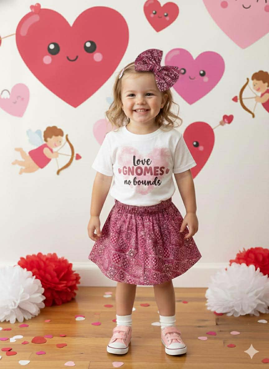 Handmade Toddler Girl Valentine Outfits – Pink Bandana Skirt Collection