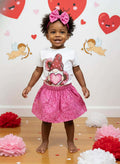 Handmade Toddler Girl Valentine Outfits – Pink Floral Skirt Collection