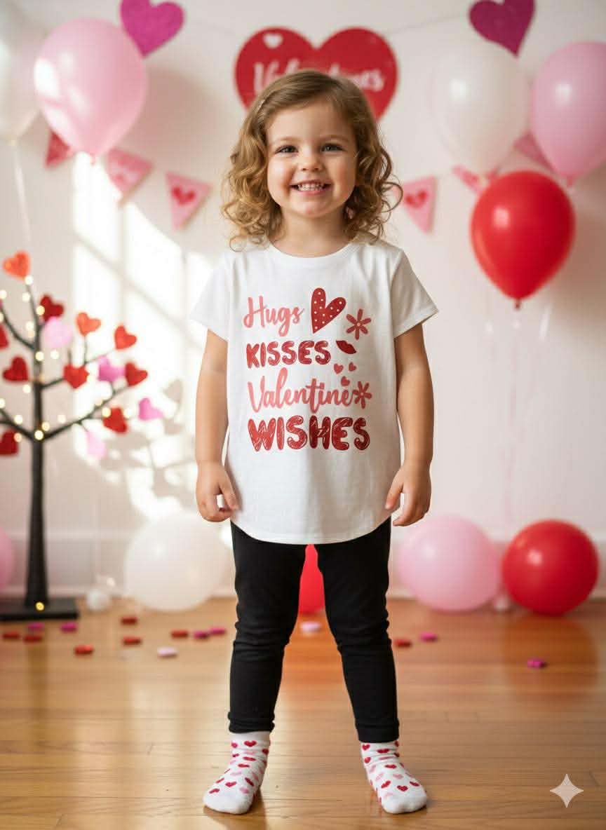 Girl's Handmade Valentine's Day Tees- Short or Long Sleeve Options