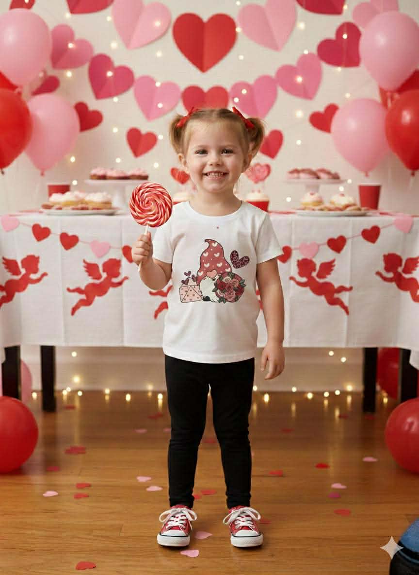 Girl's Handmade Valentine's Day Tees- Short or Long Sleeve Options