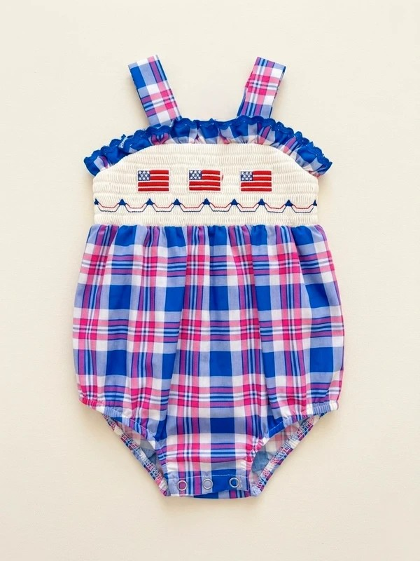 Girl’s 6 Month Patriotic Fourth of July Romper