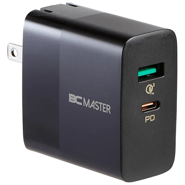 BCMASTER 2-Port Wall Charger 30W USB-C PD and 18W USB-A