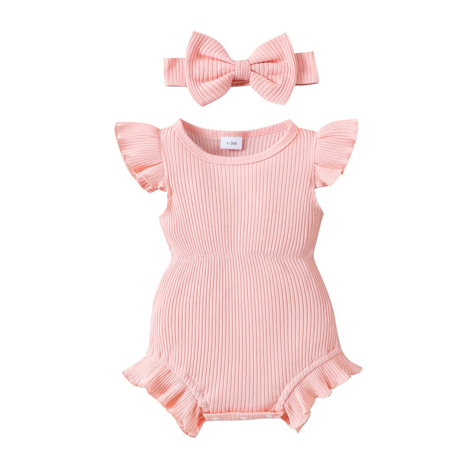 Multi-color Ribbed Romper For Toddlers
