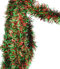 12 foot 5 Ply Deluxe Tinsel Garland - Red/Green