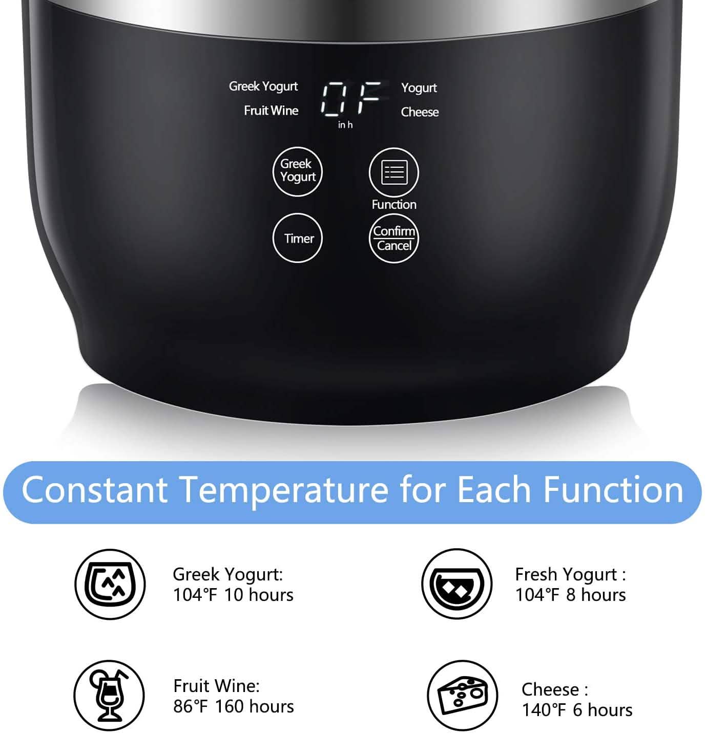 Bear Yogurt Maker Machine with Stainless Steel Inner Pot