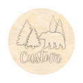Unfinished Wood Custom Name Bear Door Sign Kit | Wood Craft Cutouts | 1/4" Thick |