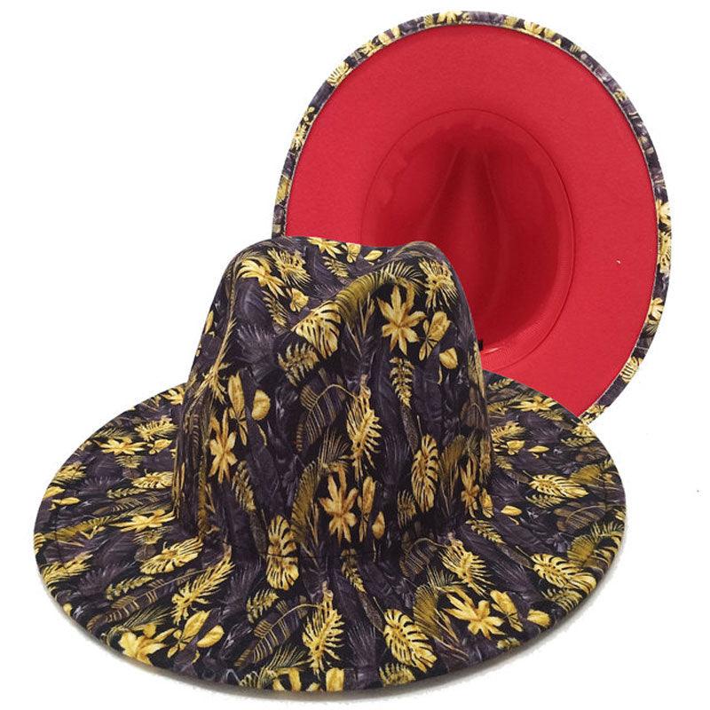 Beautiful Two Tone Luxury Fedora Hat Men's and Women's Hat Unique Retro Design Men's Fedoras Hat Colorful Fedoras Jazz Cap Elegant Soft Hat Wide Brim Party Hats 56-58CM