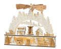 Lighted Wooden Village Scene - 18 inches wide