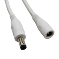 3 foot long DC power plug extension - 5.5mm/2.1mm plug - White