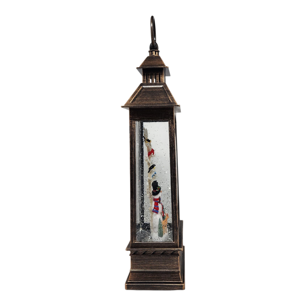 Lighted Spinning Waterglobe Lantern - Frosty and Friends