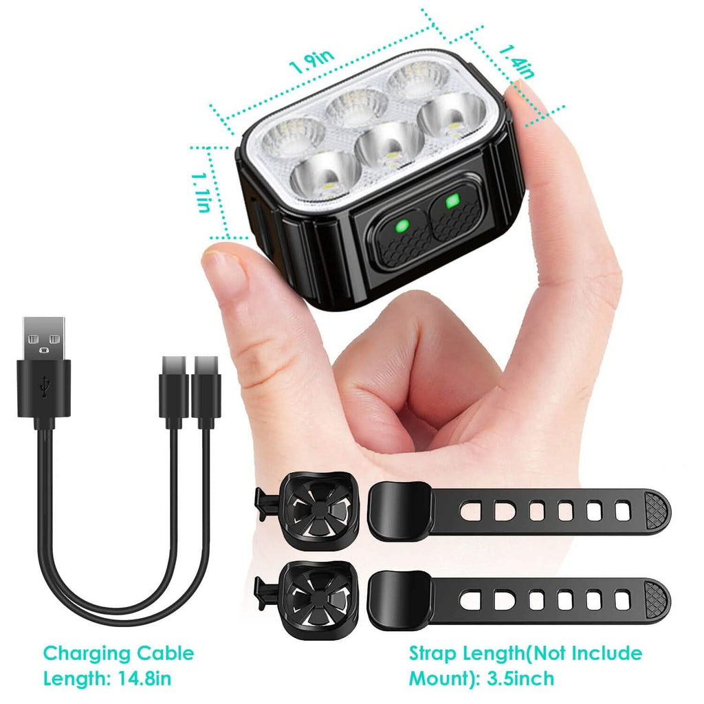 Bike Headlight TailLight IP65 Waterproof Anti-Drop Rechargeable Bicycle Light Set