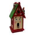 Whimsical Wooden Birdhouse Ornament - Red