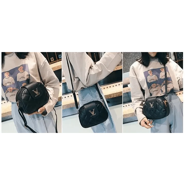 Black Beauty Women's Shoulder Crossbody Bag For Females Fashionable Handbag PU Famous Designer Clutch