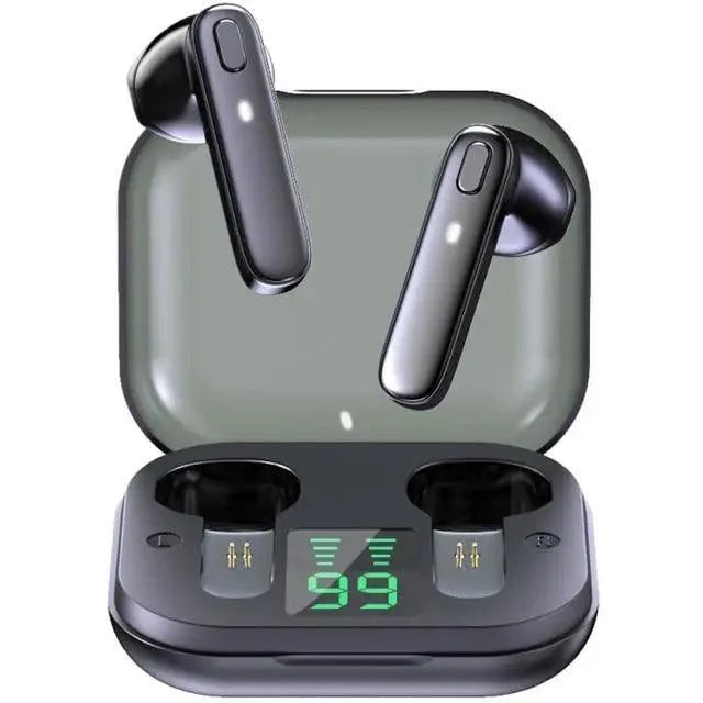 Black Bluetooth-Compatible Wireless Bass Ear Buds Stereo Headphone With Mic Touch Control Bluetooth Lightweight Earphones
