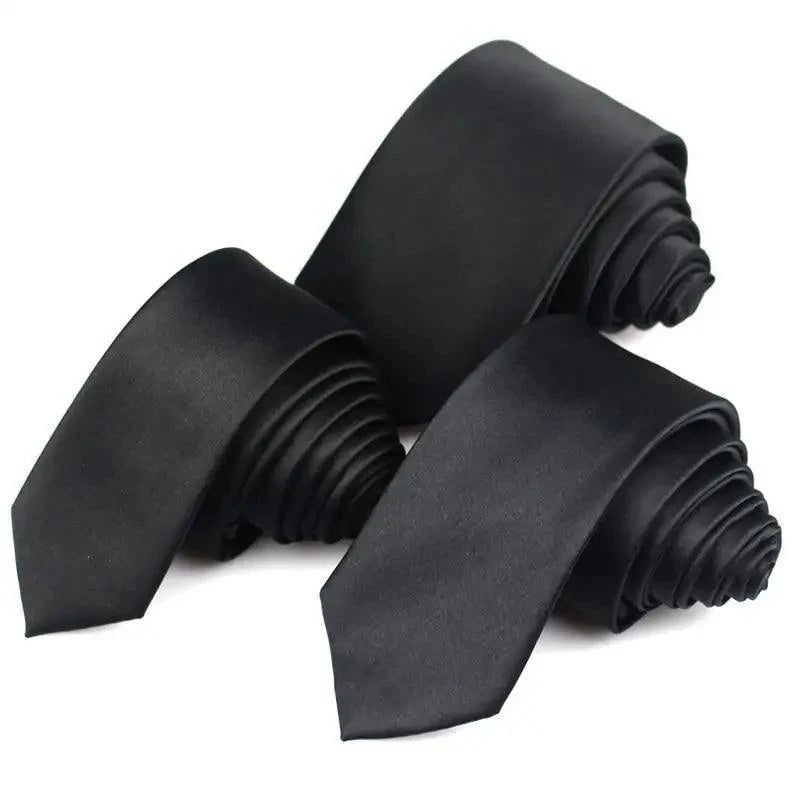 Black Business Skinny Men Neckties Wedding Slim Ties Elegant Men Lightweight High Quality Modern Ties