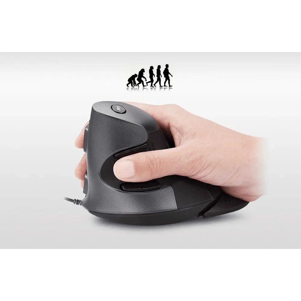 Black Ergonomic Design Vertical Mouse Adjustable DPI Optical Right Hand Mouse Reduce Wrist Pain 6 Buttons Modern Mouse For Computers Laptops PC