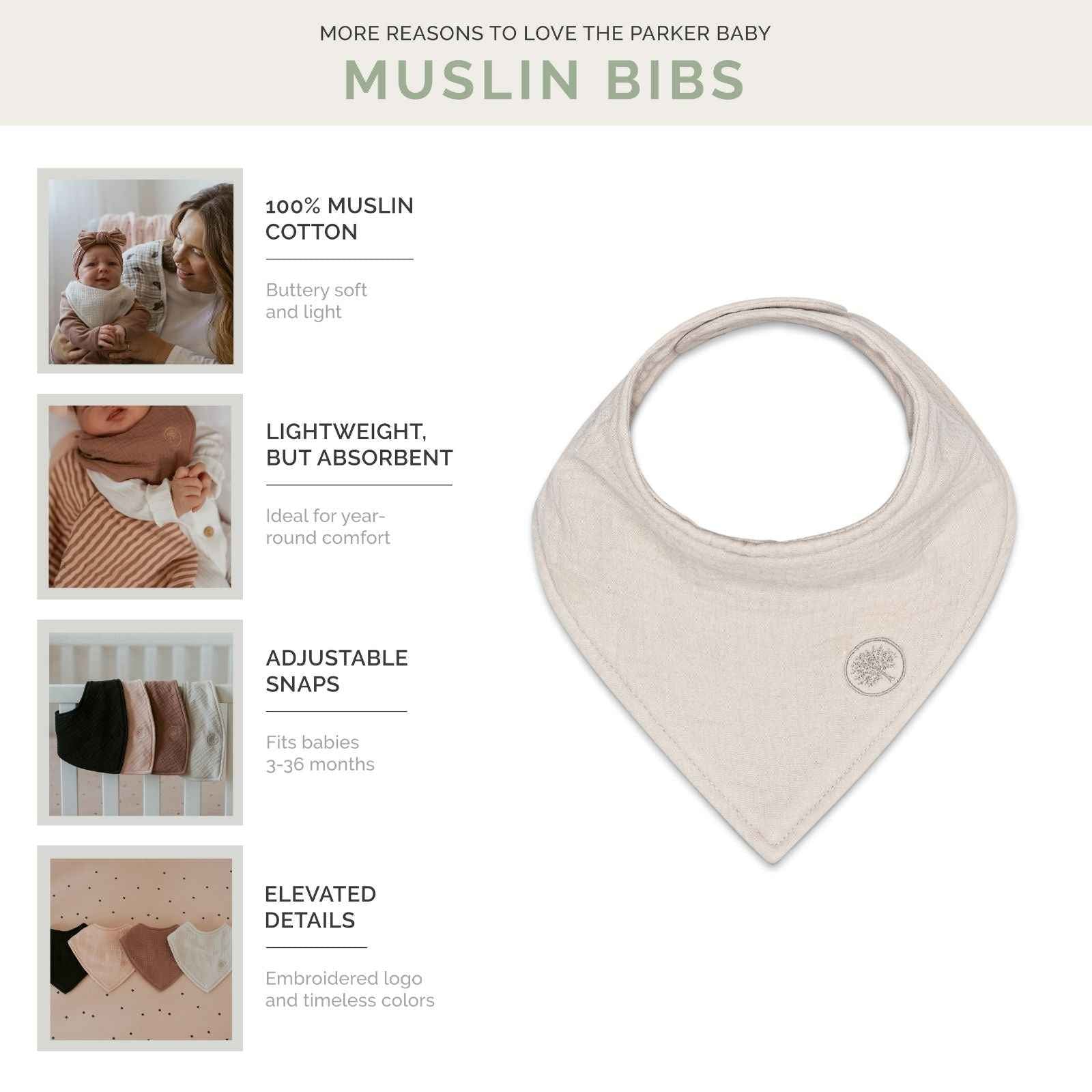 Bliss Muslin Bandana Bibs Set (4-Pack)