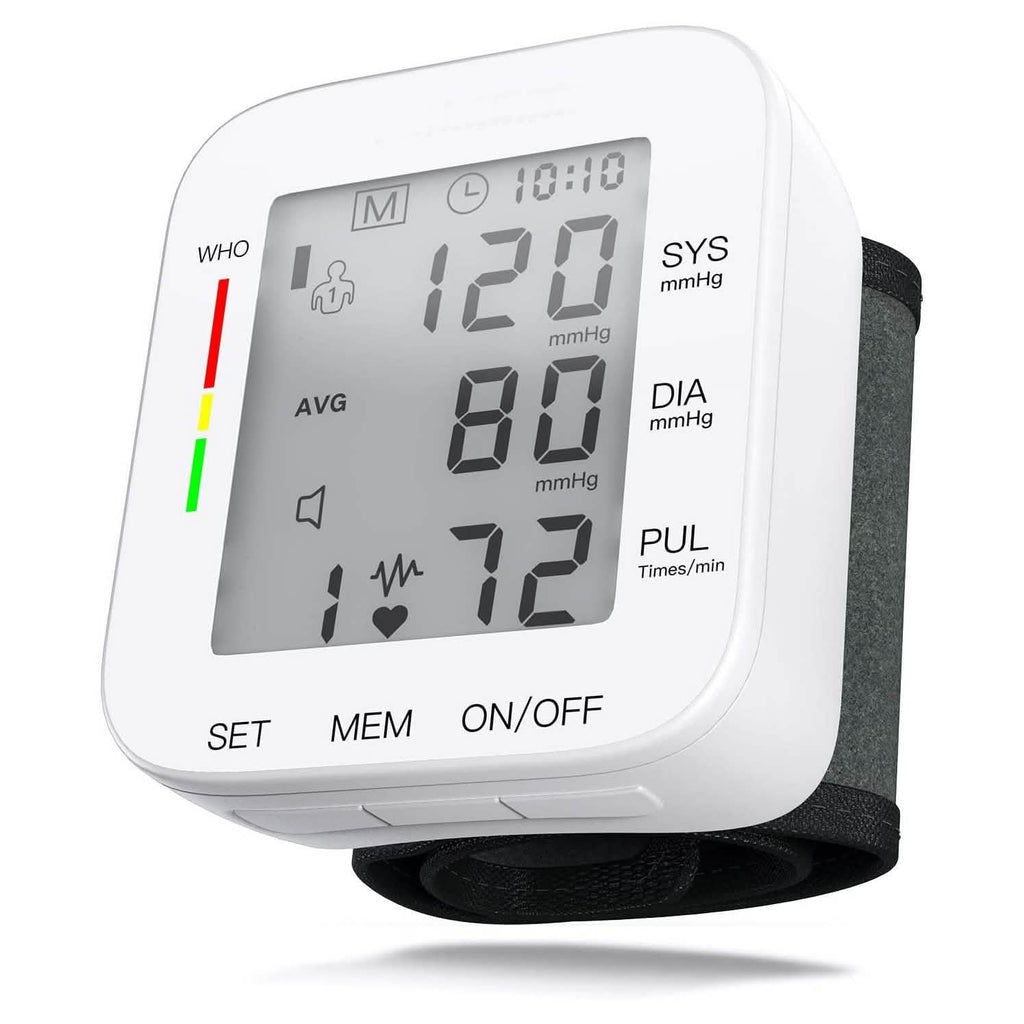 Blood Pressure Monitor Large LCD Display and Adjustable Wrist Cuff