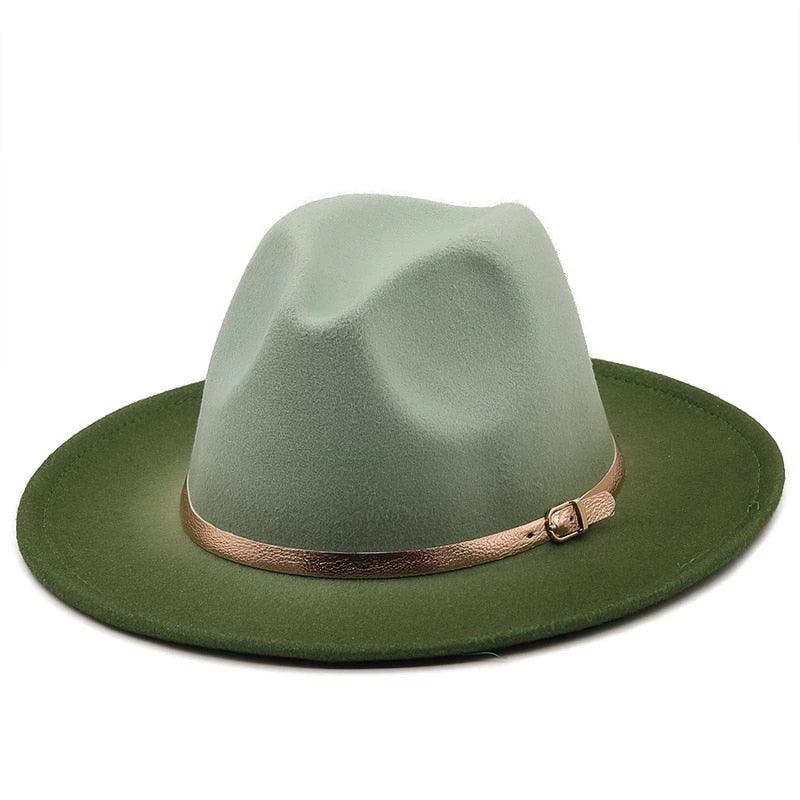 Two Colors Spray Painted Wool Jazz Hat  Fedora Unisex Color Autumn Winter Retro Hat Two Tone Dress Hat 56-58CM