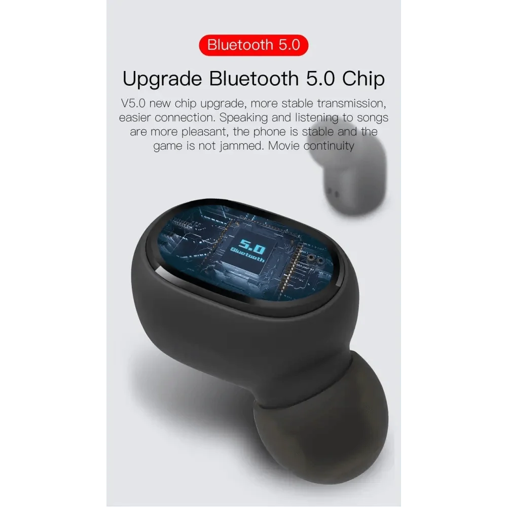 Bluetooth Earphone Wireless Ear Buds 5.0 LED Display Button Control Quality Sound Earphones in-Ear Headphones For Workouts And Running