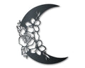 Botanical Moon Metal Wall Art | Indoor Outdoor | Up to 46" | Over 20 Color Options